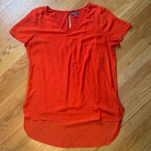 Vince Camuto Orange  V-Neck Blouse